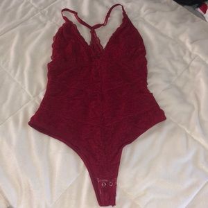 Dynamite red lace body suit